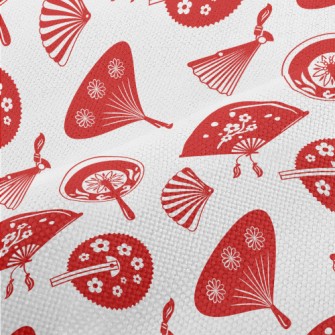 Cute Red Fan Performance Linen