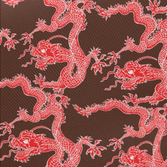 Red Chinese Dragon Twill