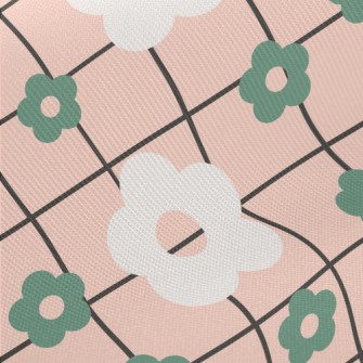 White And Green Cute Little Fl Twill