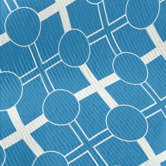 Blue And White Geometric Patte Standard Corduroy
