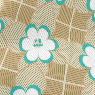 Geometric Flowers And Leaves Standard Corduroy