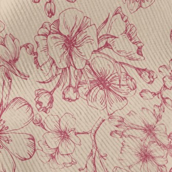 Vintage Hand Drawn Cherry Blos Standard Corduroy