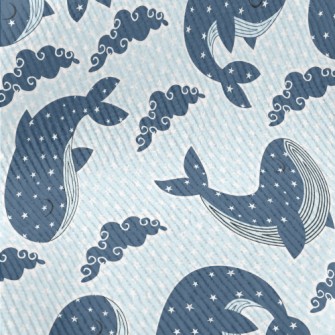 Closed-eye Whale And Stars Standard Corduroy