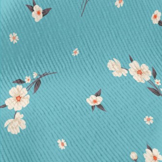 Elegant White Flowers Standard Corduroy