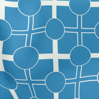 Blue And White Geometric Patte Stretch Ponte