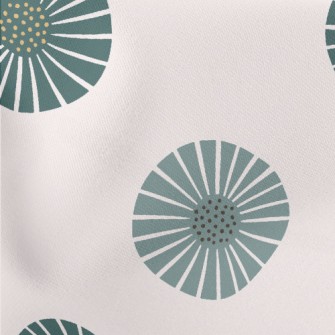 Retro Green Flowers Stretch Ponte