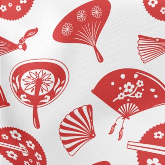 Cute Red Fan Stretch Ponte