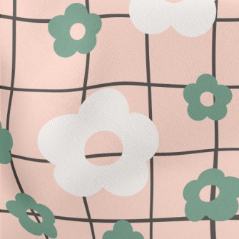 White And Green Cute Little Fl Stretch Ponte