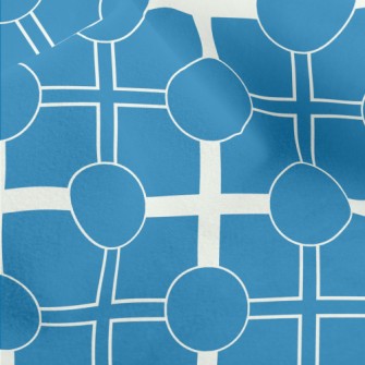 Blue And White Geometric Patte Micro Fleece