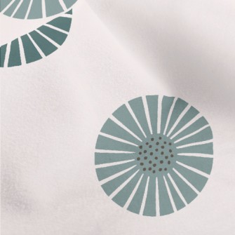 Retro Green Flowers Micro Fleece