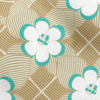 Geometric Flowers And Leaves Micro Fleece