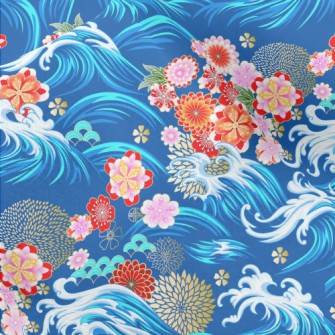 Gorgeous Flowers And Waves Micro Fleece