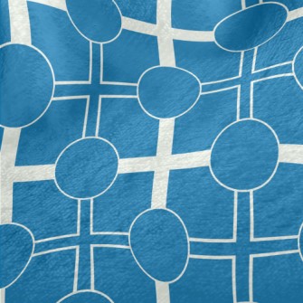 Blue And White Geometric Patte Minky