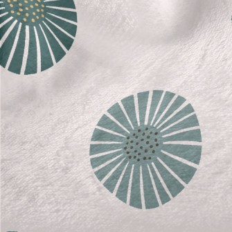 Retro Green Flowers Minky
