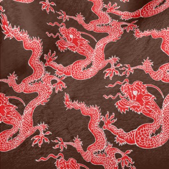 Red Chinese Dragon Minky