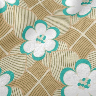 Geometric Flowers And Leaves Minky
