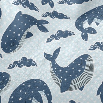 Closed-eye Whale And Stars Minky