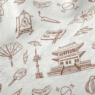 Hand Drawn Korean Elements Minky