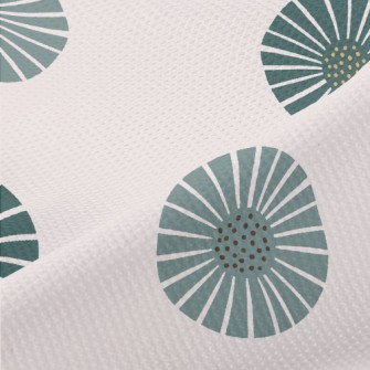 Retro Green Flowers Piqué