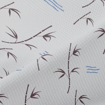 Simple Bamboo And Flowing Wate Piqué