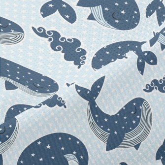 Closed-eye Whale And Stars Piqué
