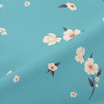 Elegant White Flowers Piqué