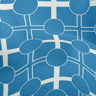Blue And White Geometric Patte Lightweight Performance Linen