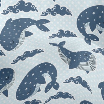 Closed-eye Whale And Stars Lightweight Performance Linen