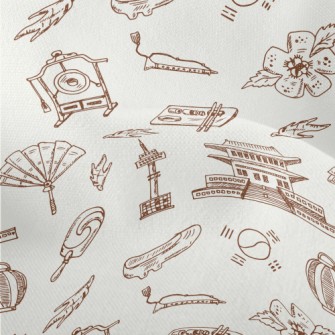 Hand Drawn Korean Elements Lightweight Performance Linen