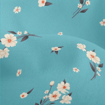 Elegant White Flowers Lightweight Performance Linen