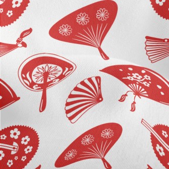 Cute Red Fan Lightweight Performance Linen