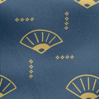 Chinese Cartoon Folding Fan Jersey Backed Fleece