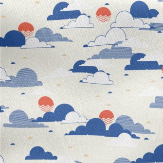 Modern Japanese Sky Jersey Backed Fleece