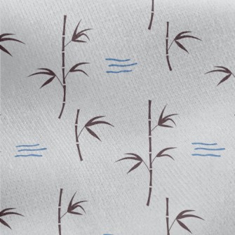 Simple Bamboo And Flowing Wate Jersey Backed Fleece