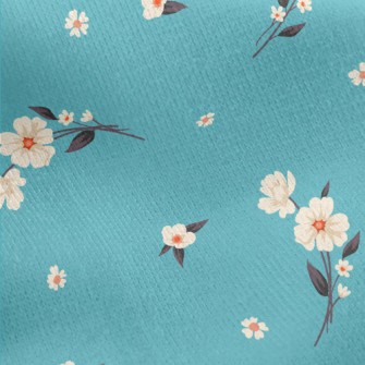 Elegant White Flowers Jersey Backed Fleece