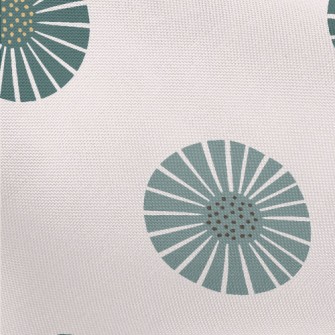 Retro Green Flowers Pongee