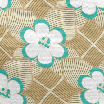 Geometric Flowers And Leaves Pongee