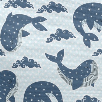 Closed-eye Whale And Stars Pongee