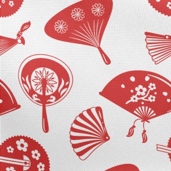 Cute Red Fan Pongee