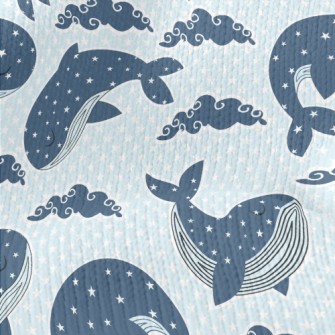 Closed-eye Whale And Stars Stretch Jersey