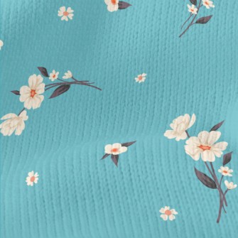 Elegant White Flowers Stretch Jersey