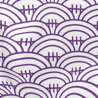 Purple Football Pattern Lightweight Cotton Poplin