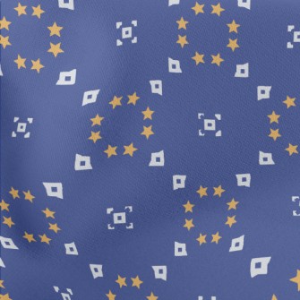 Stars And Geometric Circles Lightweight Cotton Poplin