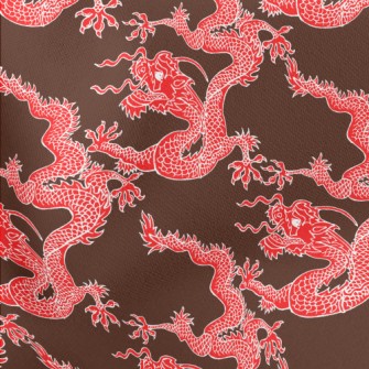 Red Chinese Dragon Lightweight Cotton Poplin