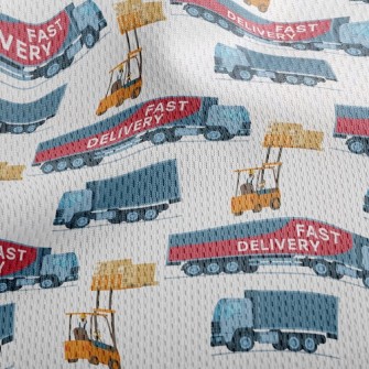 Large Truck Pusher Athletic Mesh Flat Back