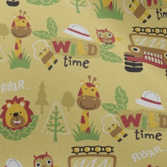 Lion Giraffe Jungle Car Chiffon