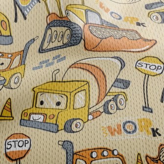 Construction Vehicle Athletic Mesh Flat Back