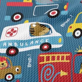 Taxi Fire Truck Birdseye Piqué