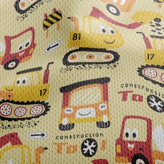 Construction Vehicle Excavator Athletic Mesh Flat Back