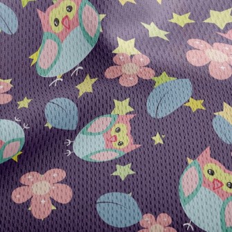 Flower Owl Athletic Mesh Flat Back